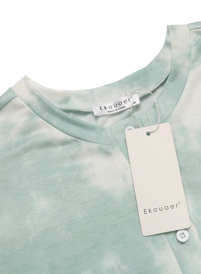 Ekouaer Tie Dye Pajamas Set Womens Loungewear Sleepwear 2 Piece PJ Sets - Image 2